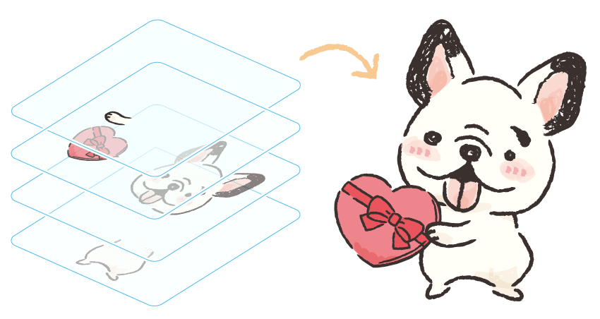 パーツ分けイラスト(アニメーション用)